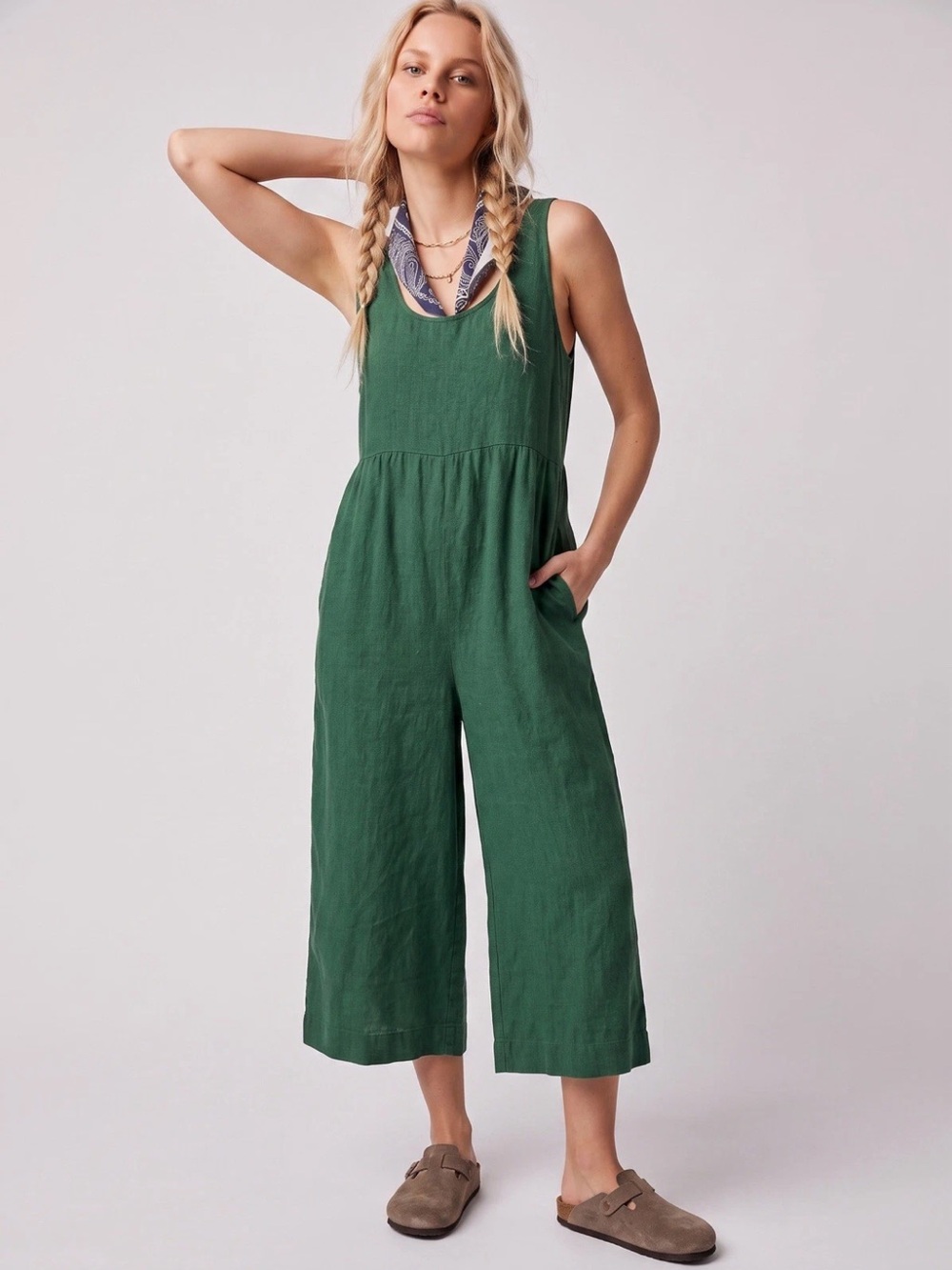 Patagonia Garden Island Conifer Green Jumpsuit Hemp Viscose Jumper Organic Sz M